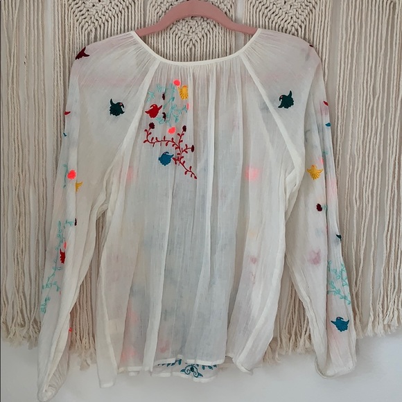 Lovestitch | Embroidered Rainbow Peasant Top πΊ - Picture 5 of 6